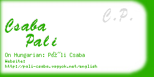 csaba pali business card